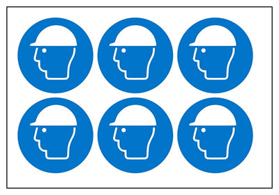 Safety Helmet Vinyl Labels On A Sheet