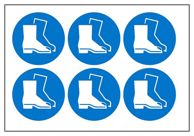Safety Boots Vinyl Labels On A Sheet