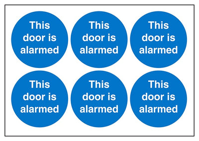 This Door Is Alarmed Vinyl Labels On A Sheet