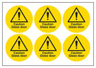 Caution Glass Door Vinyl Labels On A Sheet
