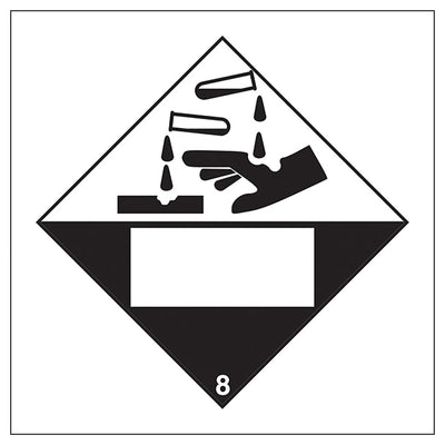 Corrosive 8 Un Substance Numbering Hazard Label