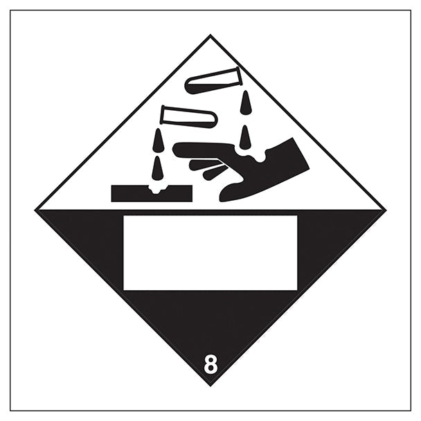 Corrosive 8 Un Substance Numbering Hazard Label
