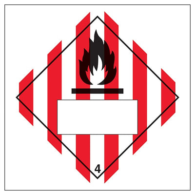 Flammable Solid 4 Un Substance Numbering Hazard Label