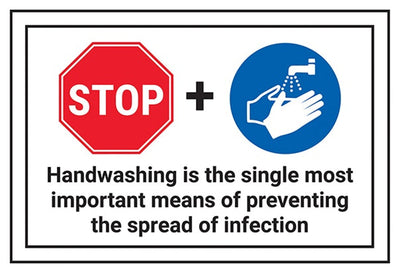 STOP/Handwashing Is The Single Most… Sign