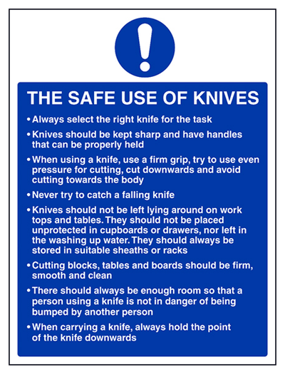 The Safe Use Of Knives Sign - Portrait