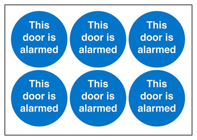 This Door Is Alarmed Vinyl Labels On A Sheet