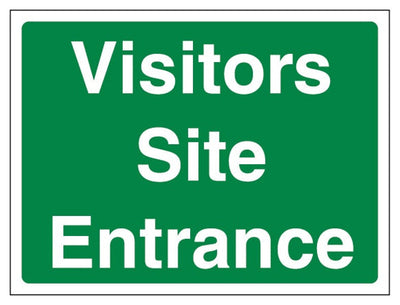 Visitors Site Entrance Sign - Green - Landscape