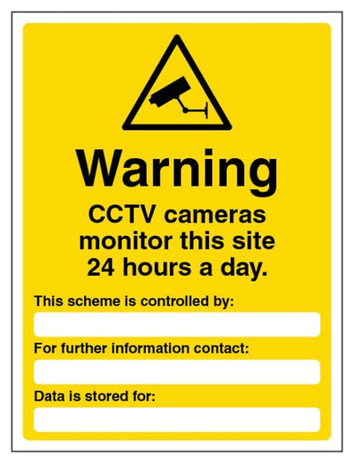 Warning CCTV Cameras Monitor This Site Sign - Portrait