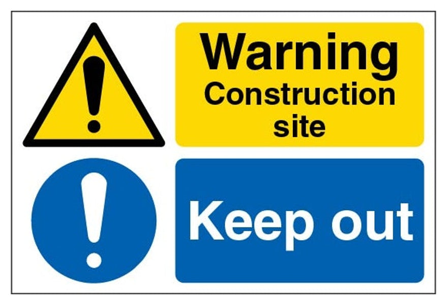 Warning Constrcution Site Keep Out Sign - Large Landscape