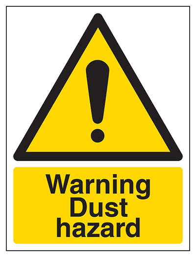 Warning Dust Hazard Sign - Portrait
