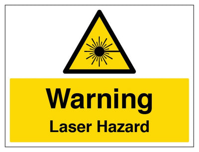Warning Laser Hazard Sign - Large Landscape
