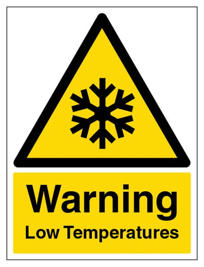Warning Low Temperatures Sign - Portrait