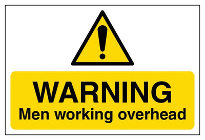 Warning Men Working Overhead Sign - Large Landscape