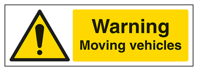 Warning Moving Vehicles Sign - Landscape