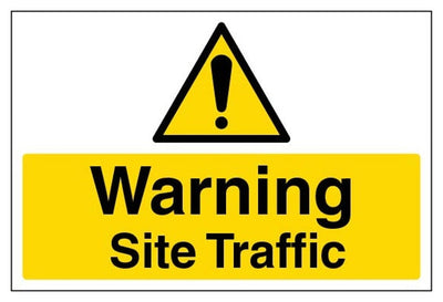 Warning Site Traffic Sign - Large Landscape