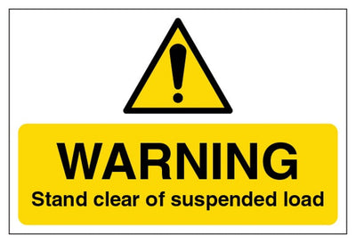 Warning Stand Clear Of Suspended Load Sign - Large Landscape