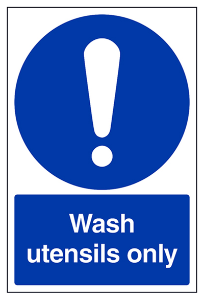 Wash Utensils Only Sign - Portrait
