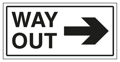 Way Out Arrow Right Sign